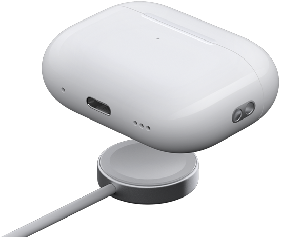 AirPods Pro 2 töltőtok egy Apple Watch-töltő felett