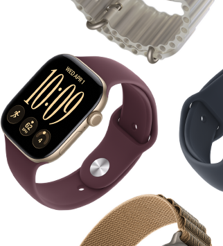 Apple Watch Series 11-szíjak: ködös lila sportszíj, acélkék Óceán szíj, világoskék Alpesi pánt