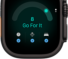 Apple Watch Ultra 4, fekete titántok, 8-as felkészültségi pontszám, jobb oldali nézet, Digital Crown, megemelt oldalsó gomb