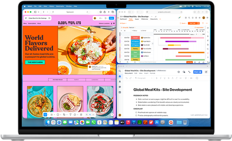 MacBook Air több megnyitott appal