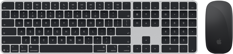 Touch ID-s Magic Keyboard és Magic Mouse felülnézetből