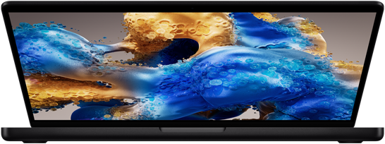 Résnyire nyitott MacBook Pro színes képernyővel