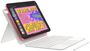Egy képen az iPad, a Magic Keyboard Folio és az Apple Pencil.