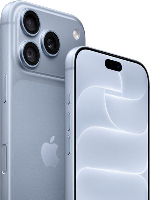 Gleccserszínű iPhone 18 Pro elöl- és hátulnézetből a Ceramic Shielddel és a háromkamerás rendszerrel