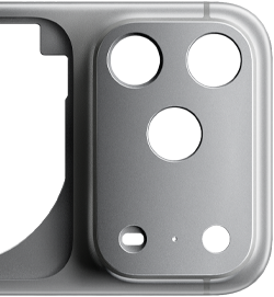 iPhone 17 Pro hátulnézetből a formázott alumínium unibody házzal
