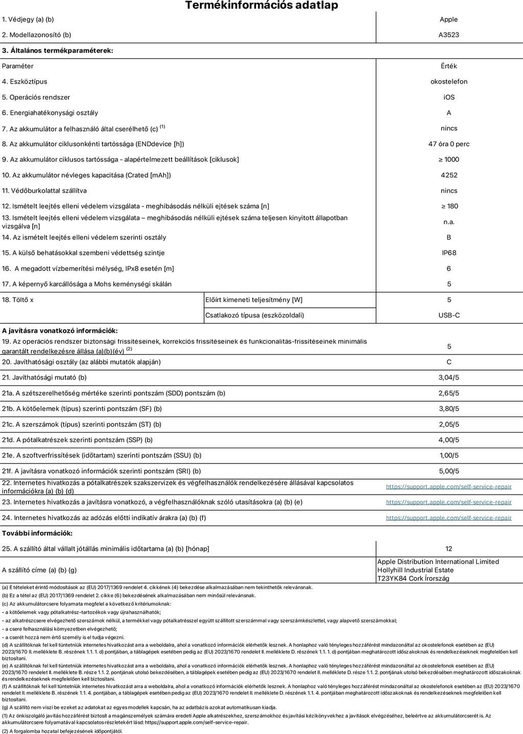 Energetikai információk