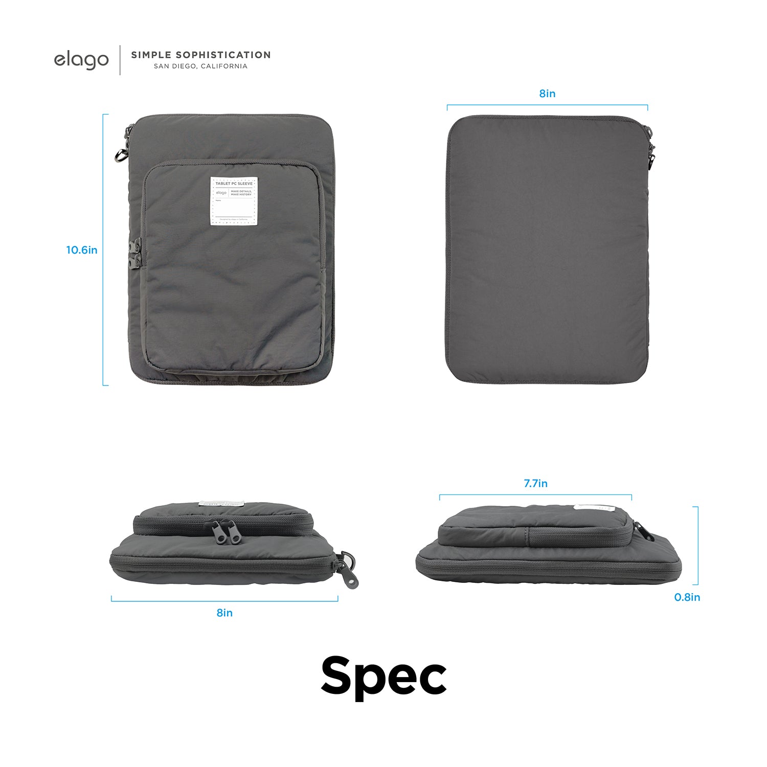 ELAGO iPad Pro 11" táska - sötétszürke