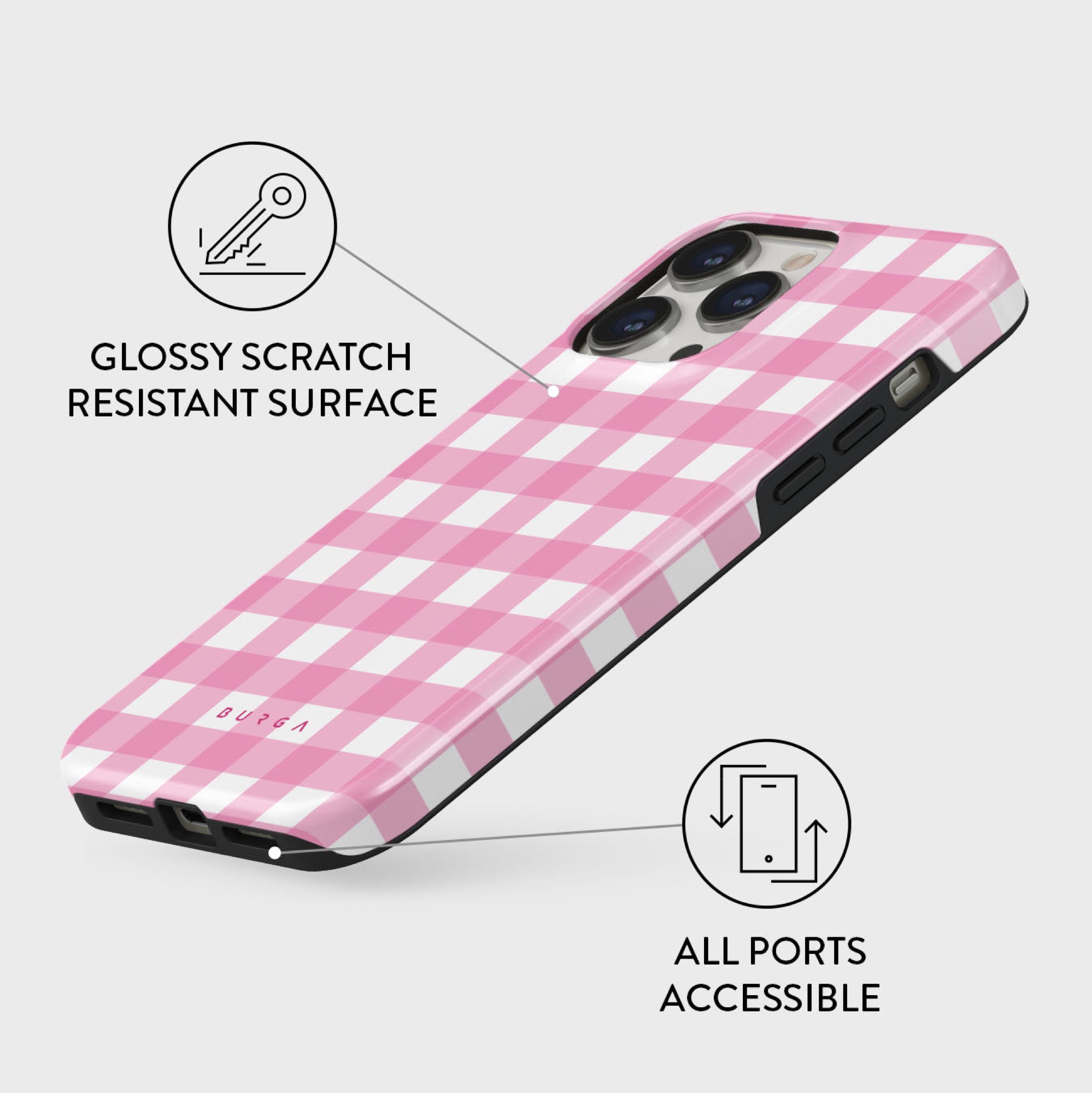 BURGA Tough MagSafe iPhone 15 Pro tok - Barbie rózsaszín