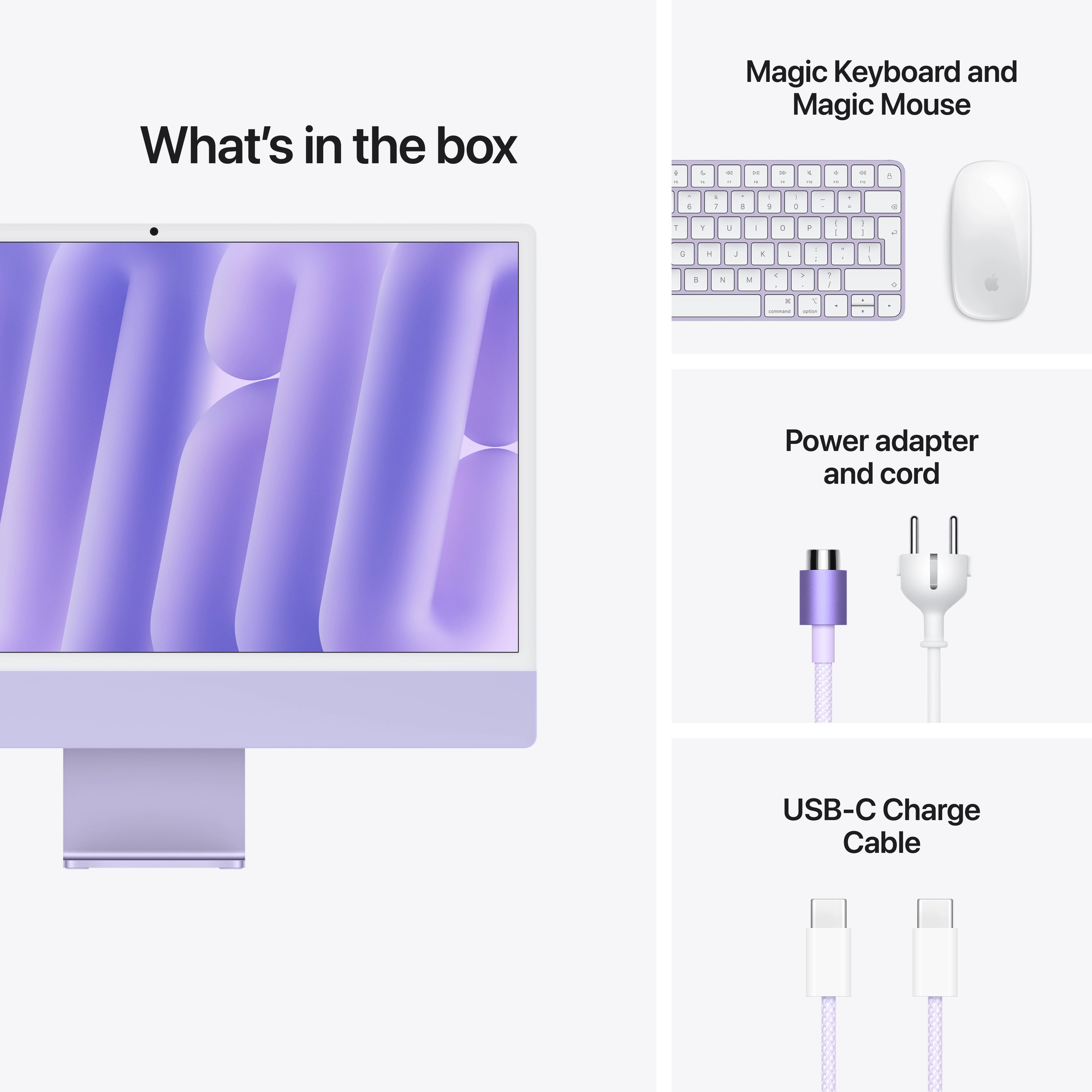 24-inch iMac 4.5K Retina kijelző, M6 chip, 10 magos CPU, 10 magos GPU, 16GB, 256GB SSD - lila