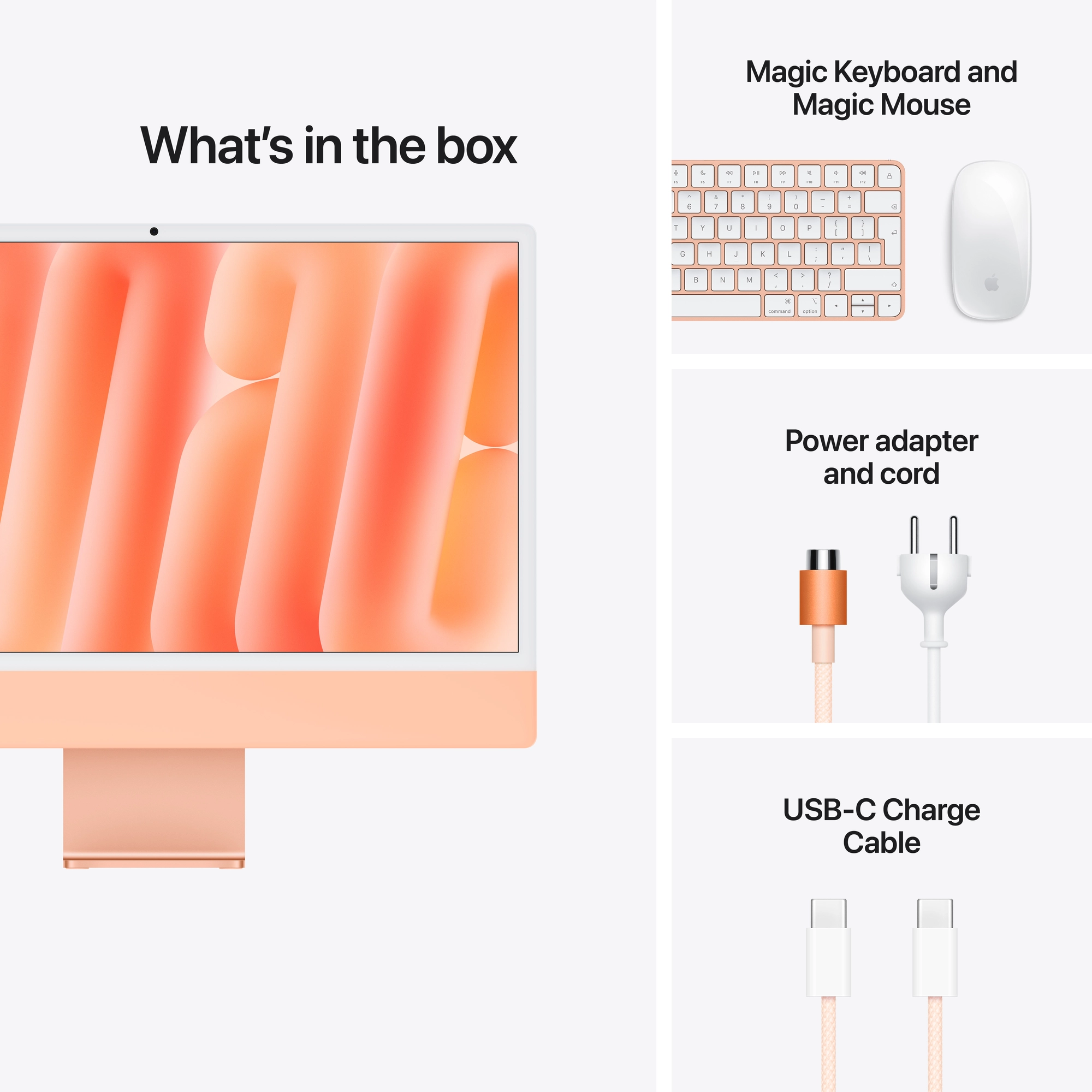 24-inch iMac 4.5K Retina kijelző, M6 chip, 10 magos CPU, 10 magos GPU, 16GB, 256GB SSD - narancs