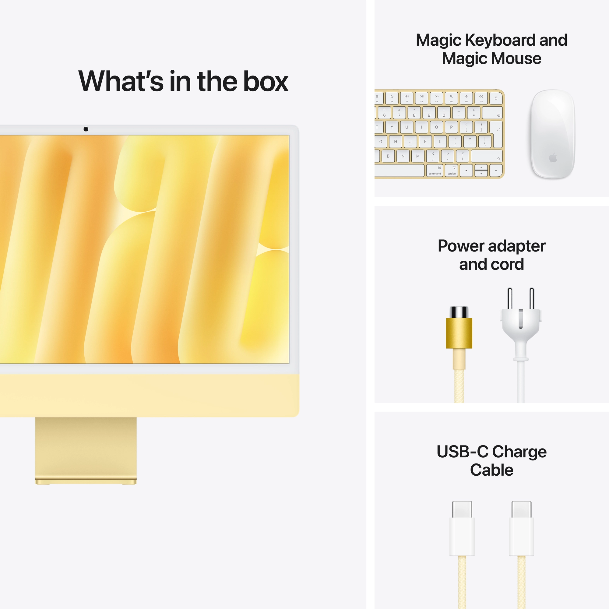 24-inch iMac 4.5K Retina kijelző, M6 chip, 10 magos CPU, 10 magos GPU, 16GB, 256GB SSD - sárga