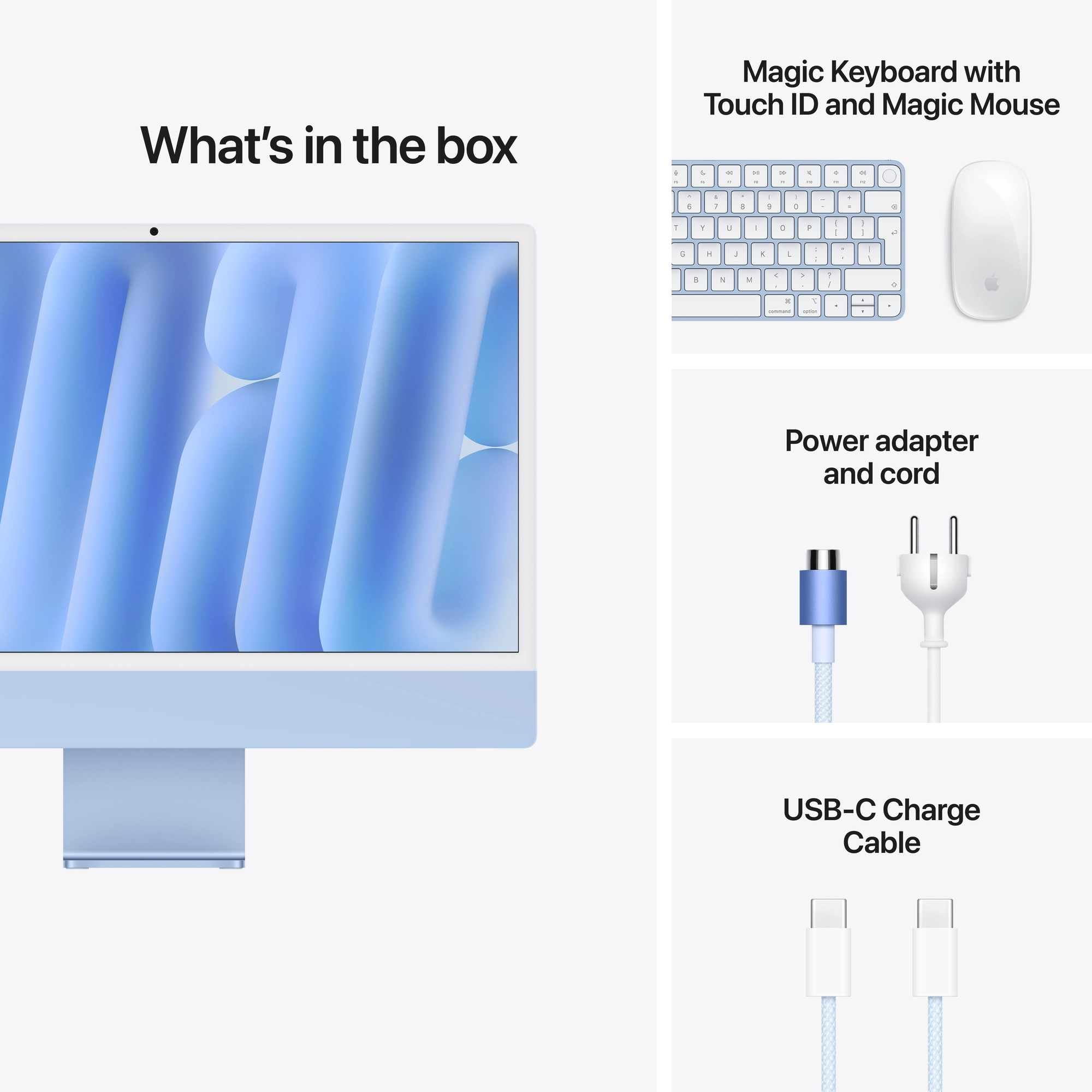 24-inch iMac 4.5K Retina kijelző, M6 chip, 12 magos CPU, 12 magos GPU, 16GB, 256GB SSD - kék