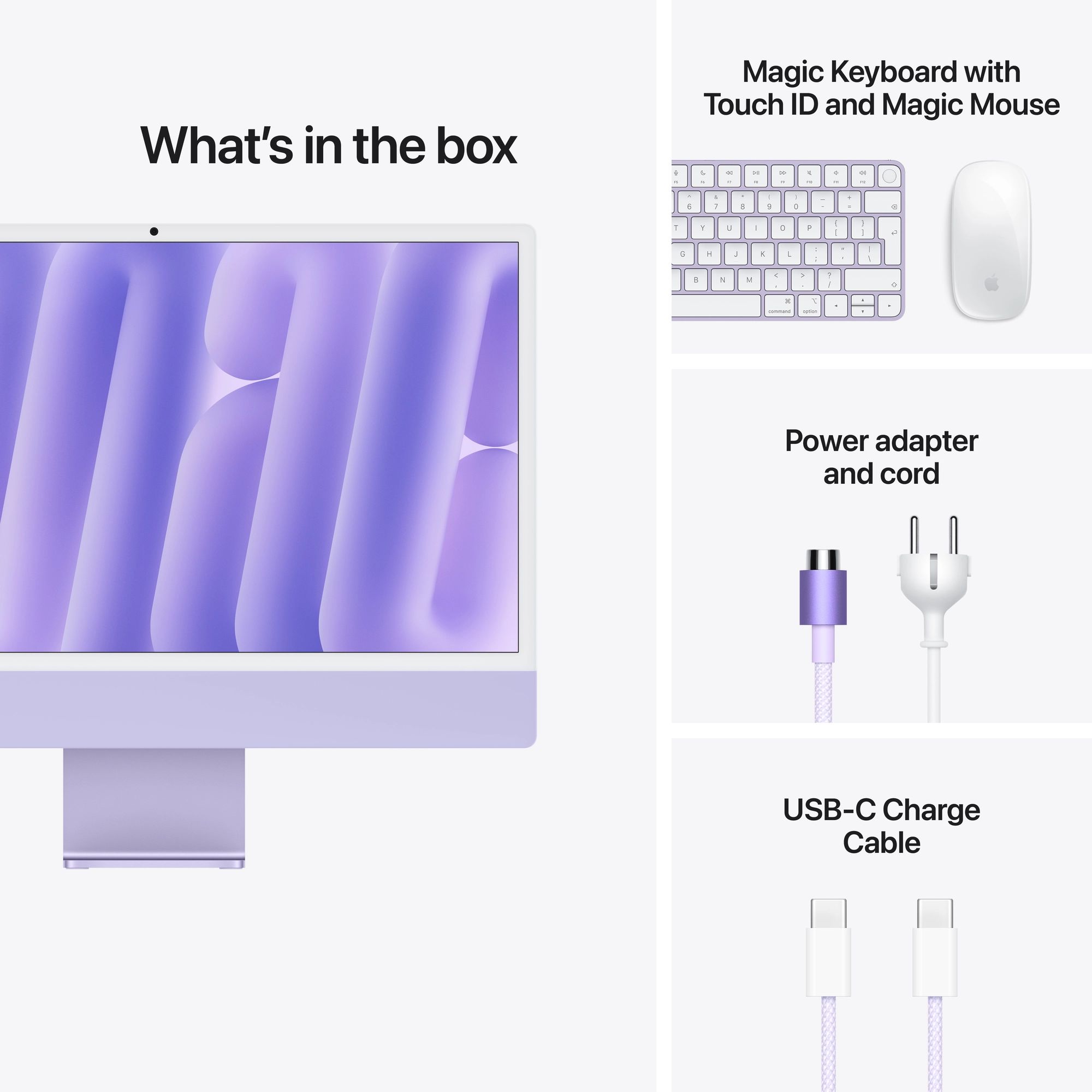 24-inch iMac 4.5K Retina kijelző, M6 chip, 12 magos CPU, 12 magos GPU, 16GB, 256GB SSD - lila