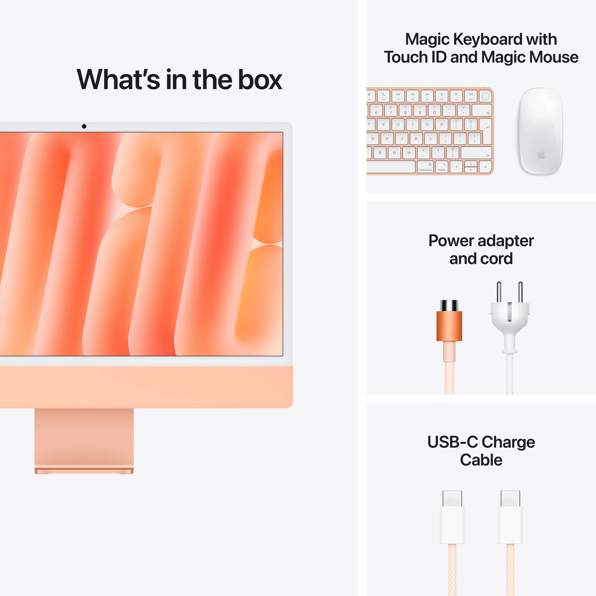 24-inch iMac 4.5K Retina kijelző, M6 chip, 12 magos CPU, 12 magos GPU, 16GB, 256GB SSD - narancs