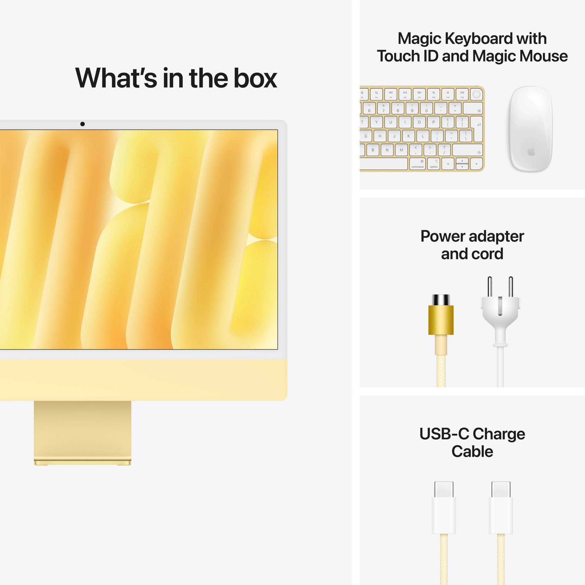 24-inch iMac 4.5K Retina kijelző, M6 chip, 12 magos CPU, 12 magos GPU, 16GB, 256GB SSD - sárga