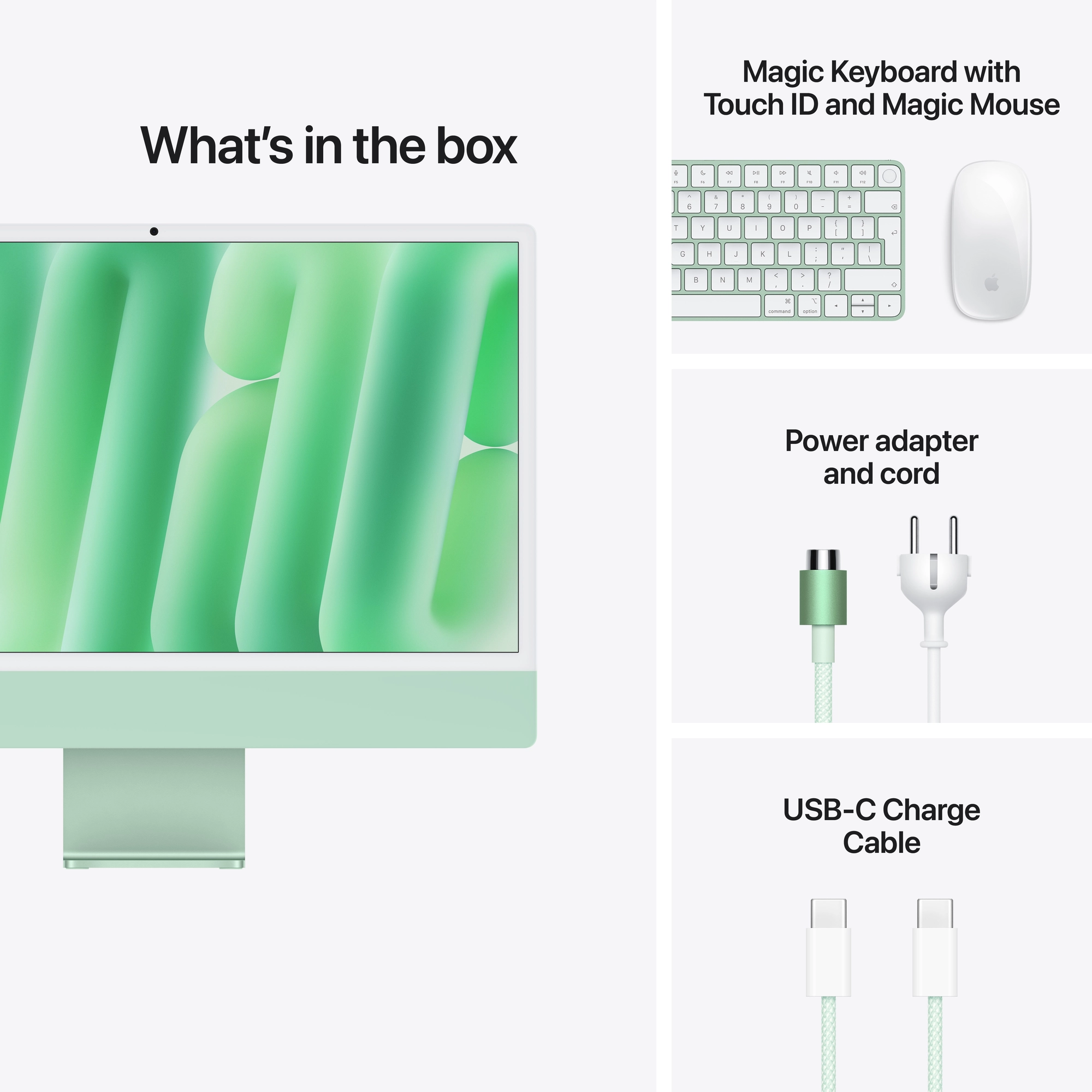 24-inch iMac 4.5K Retina kijelző, M6 chip, 12 magos CPU, 12 magos GPU, 16GB, 512GB SSD - zöld