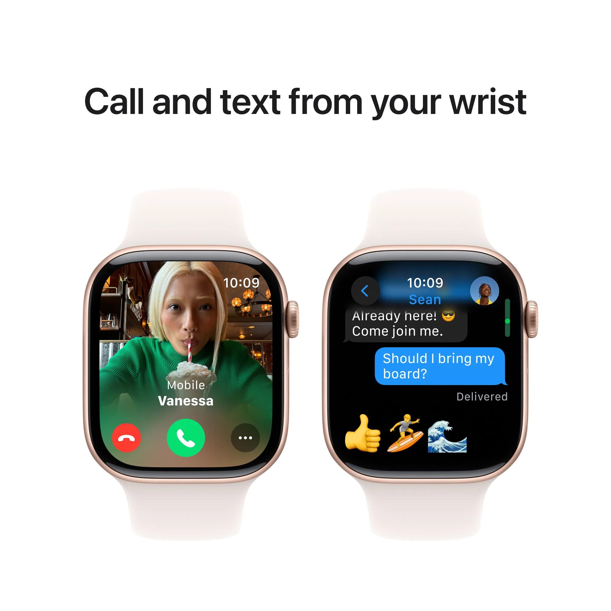 Apple Watch S10 GPS 46mm - rozéarany alu. tok, lágy rózsaszín sportszíj - S/M (Használt - Újszerű)