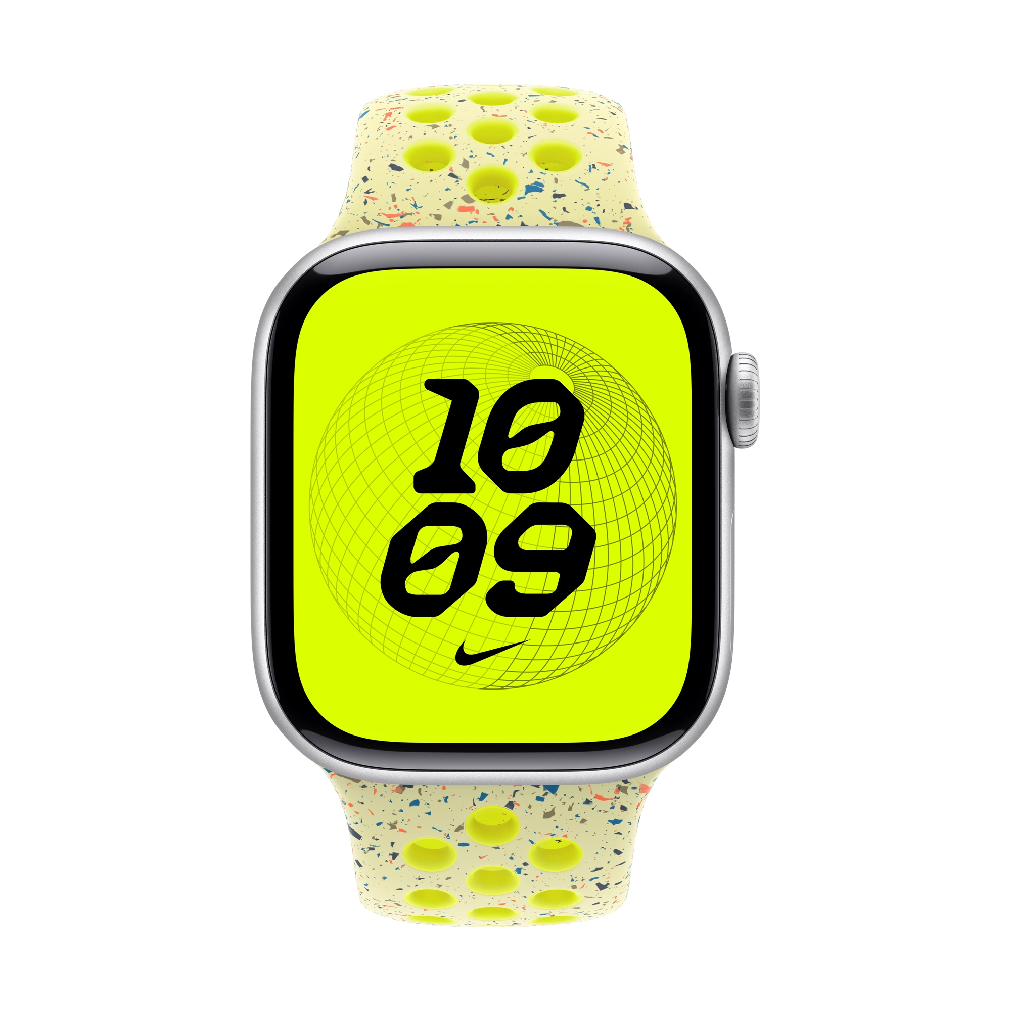 42 mm-es neonzöld csobbanás Nike sportszíj – S/M