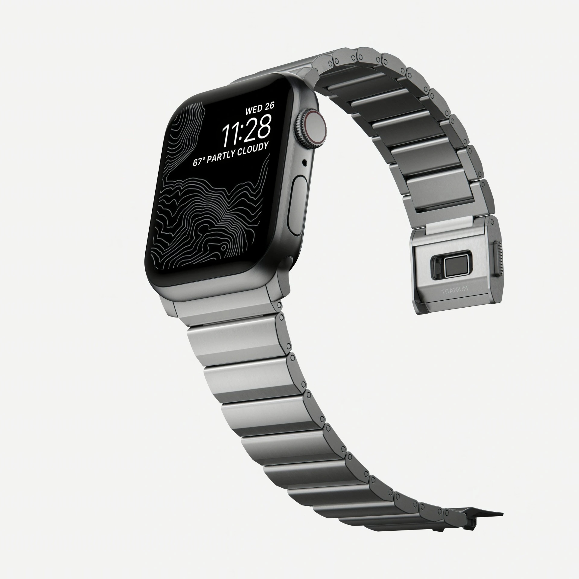 NOMAD Apple Watch 42/44/45/49mm-es natúr titán szíj 