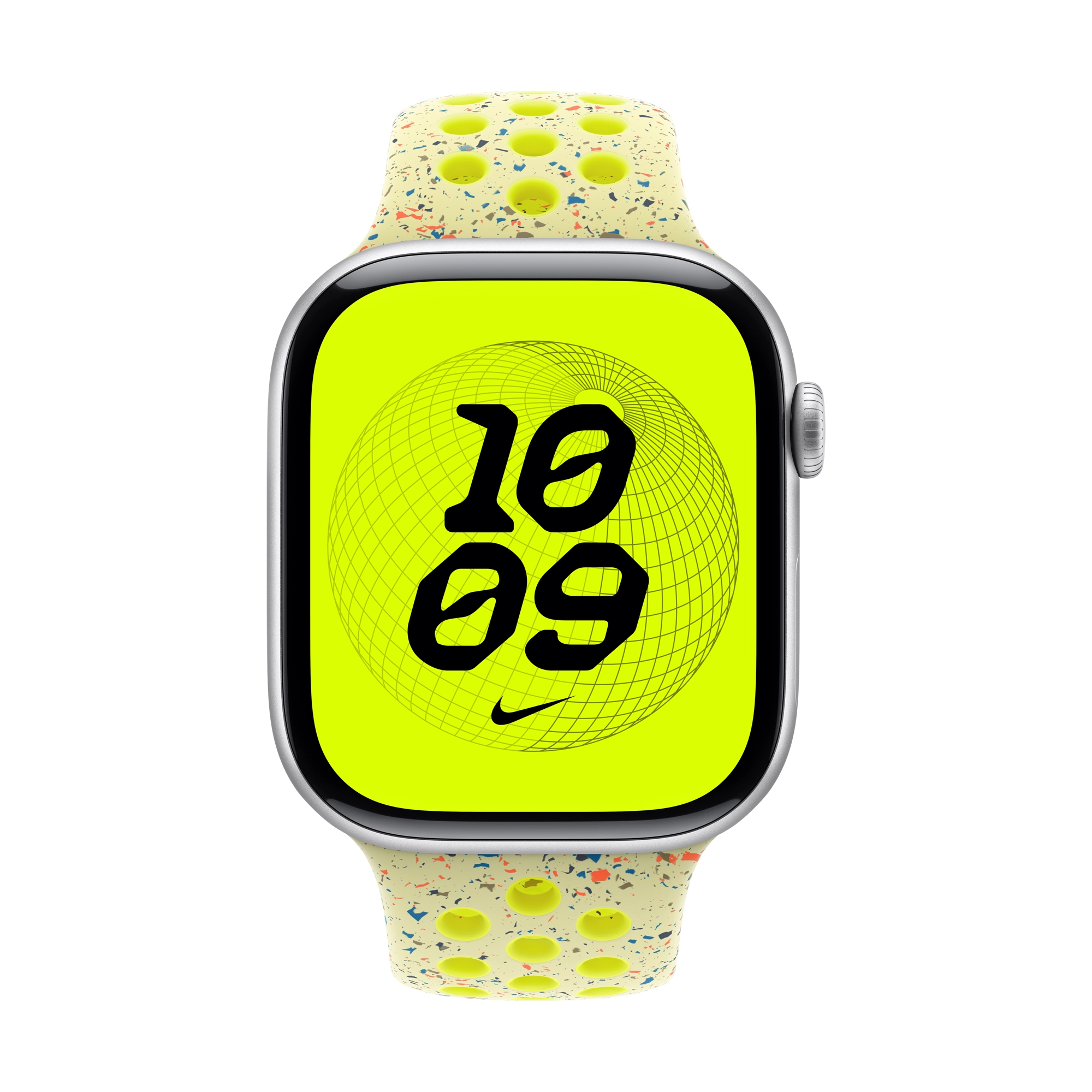 46 mm-es neonzöld csobbanás Nike sportszíj – M/L