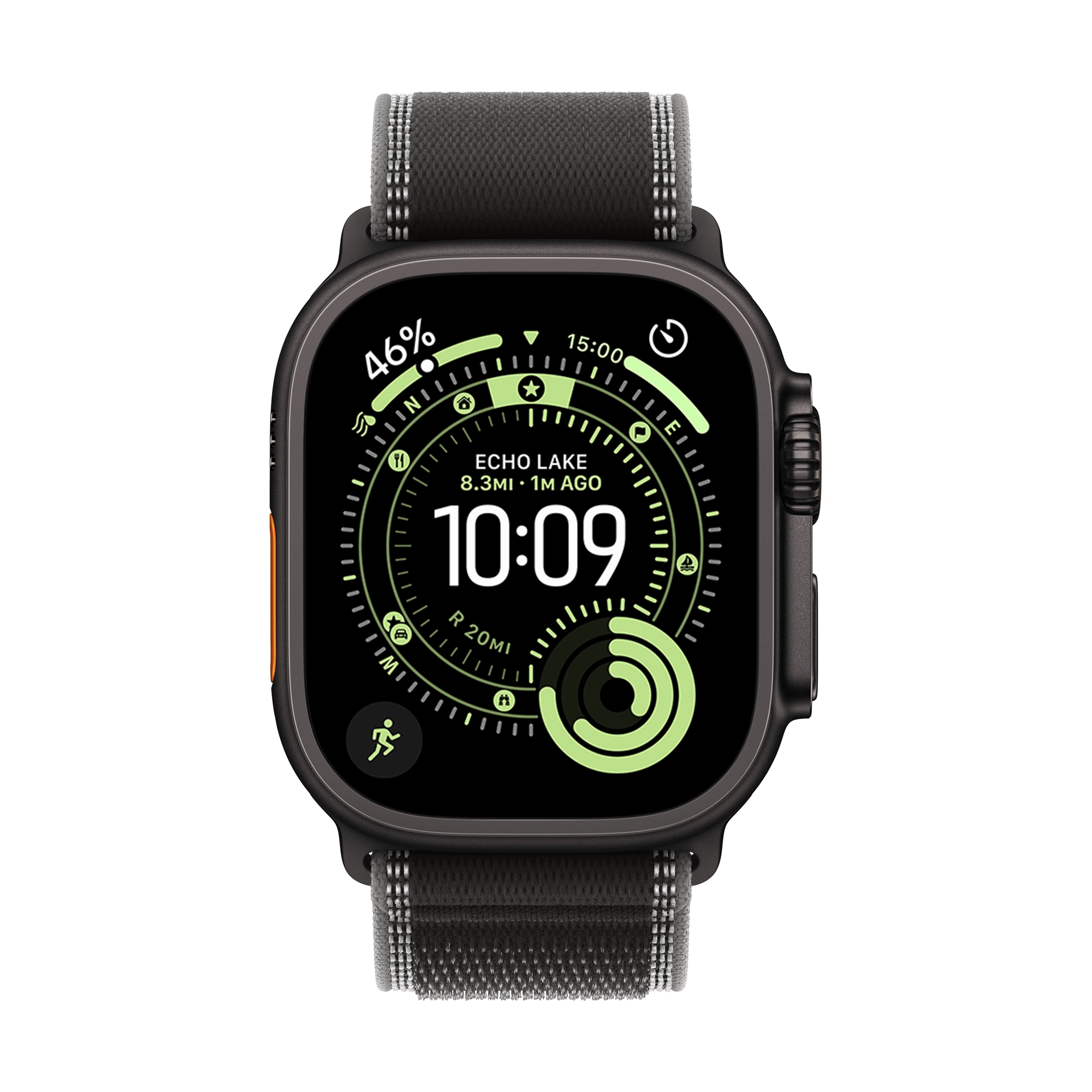 49 mm-es fekete-hamuszürke Terep pánt – M/L – fekete titán