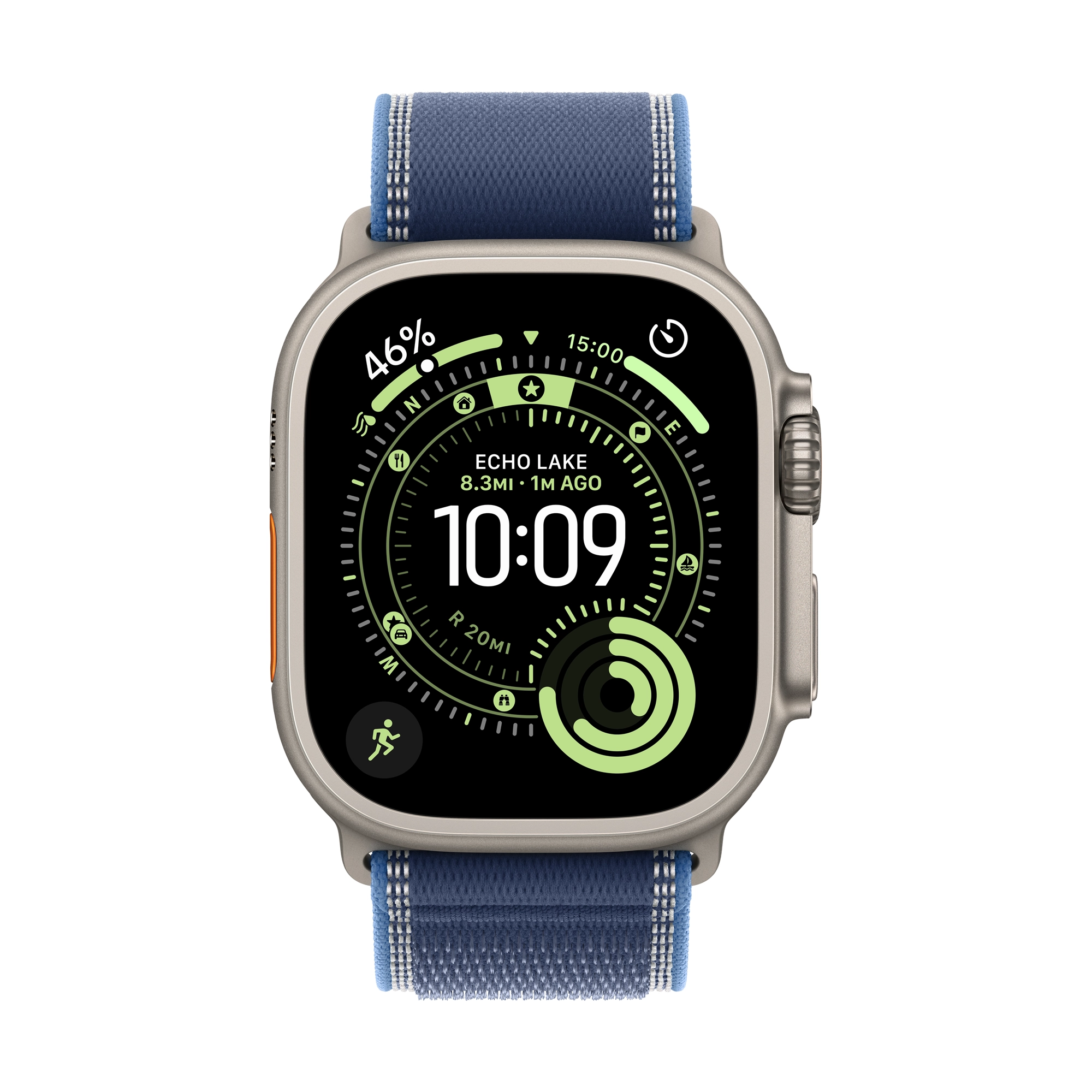 49 mm-es kék-élénkkék Terep pánt – M/L – fekete titán
