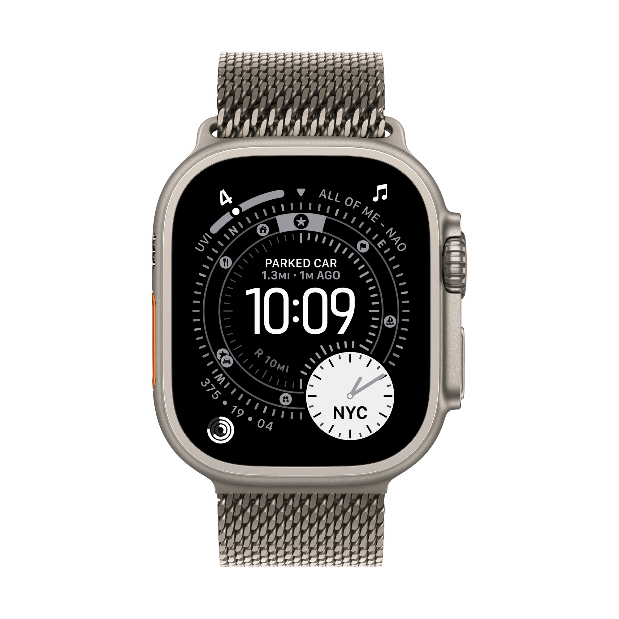 49 mm-es natúr titán milánói szíj – L