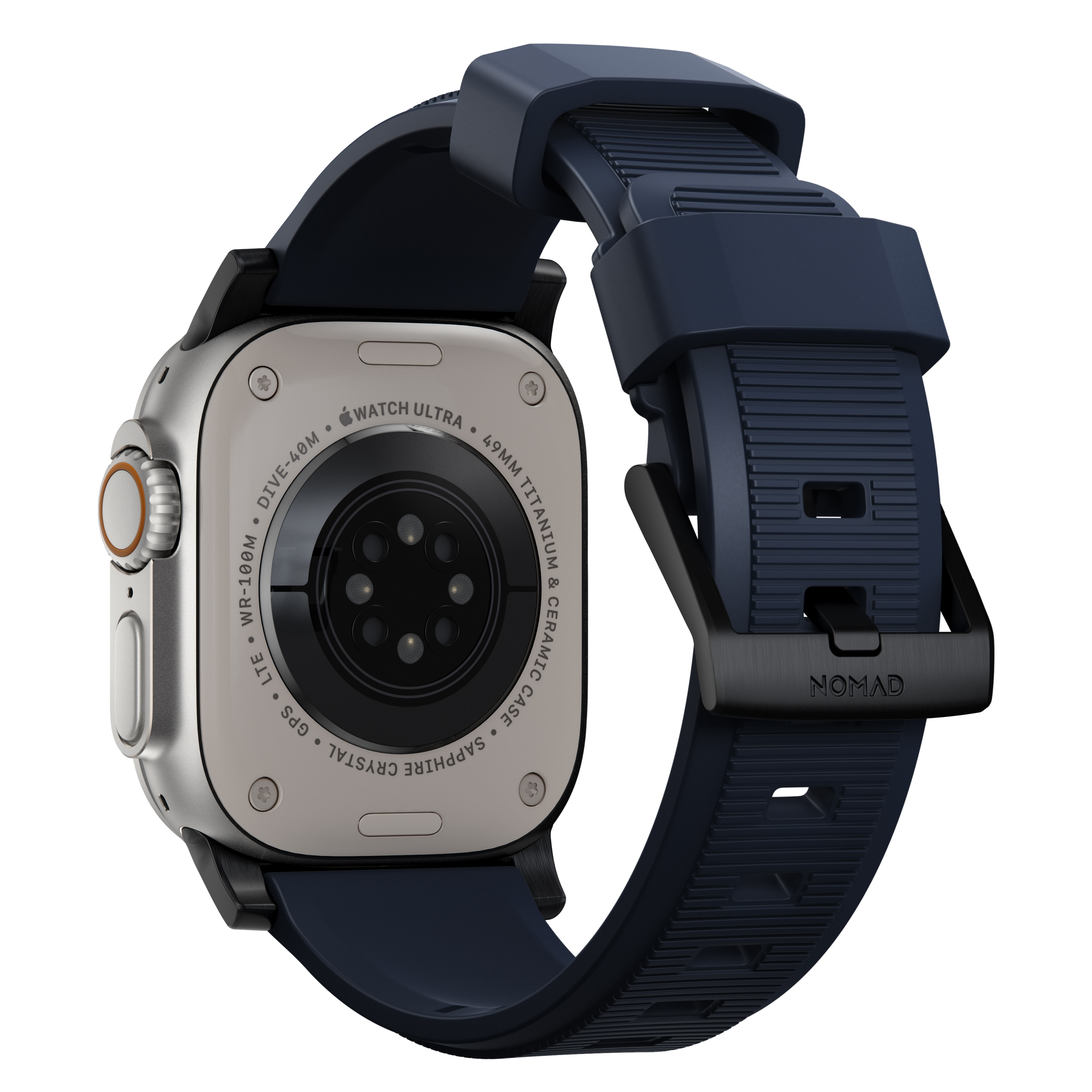 NOMAD Rugged Apple Watch 44/45/46/49mm gumi sportszíj - mélykék