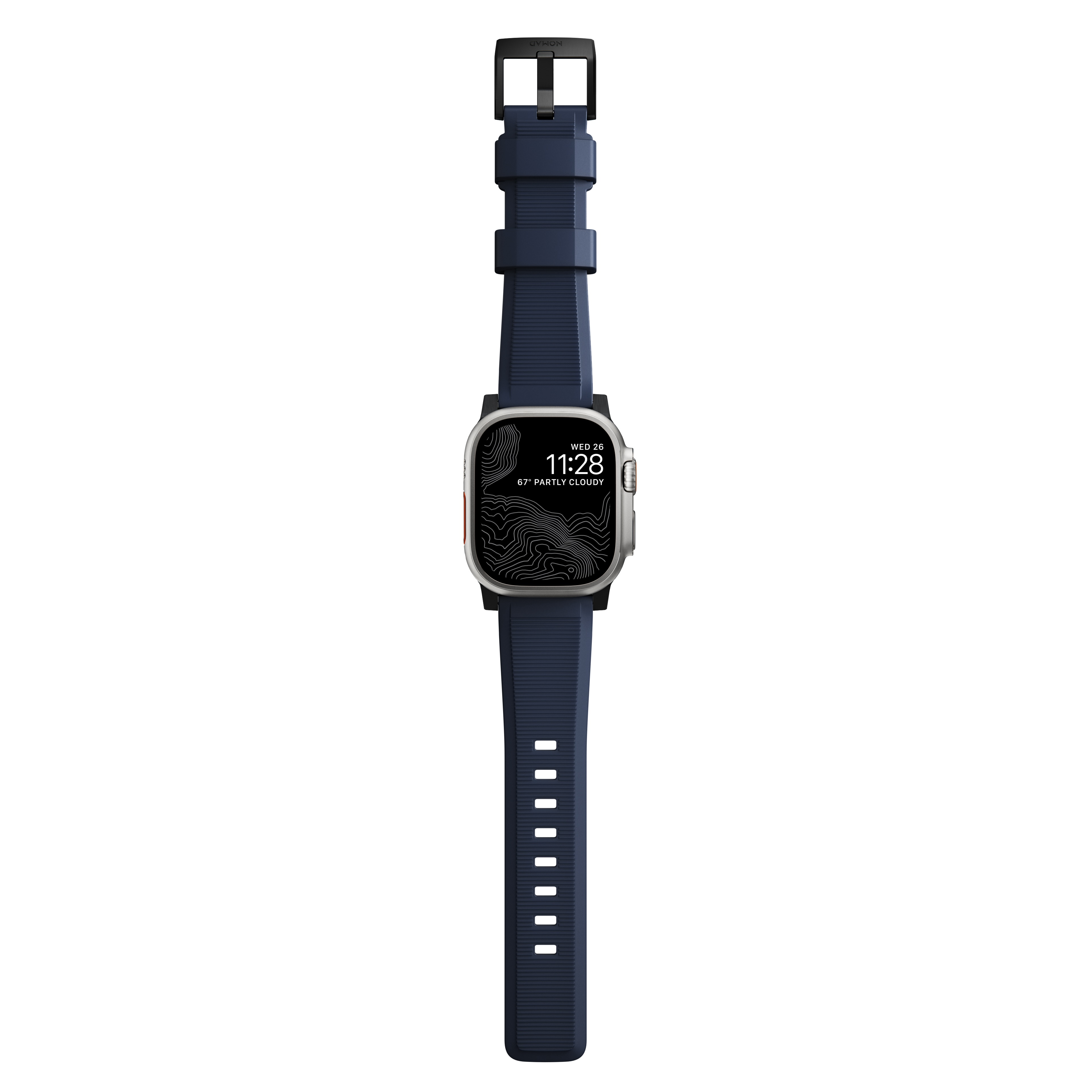 NOMAD Rugged Apple Watch 44/45/46/49mm gumi sportszíj - mélykék