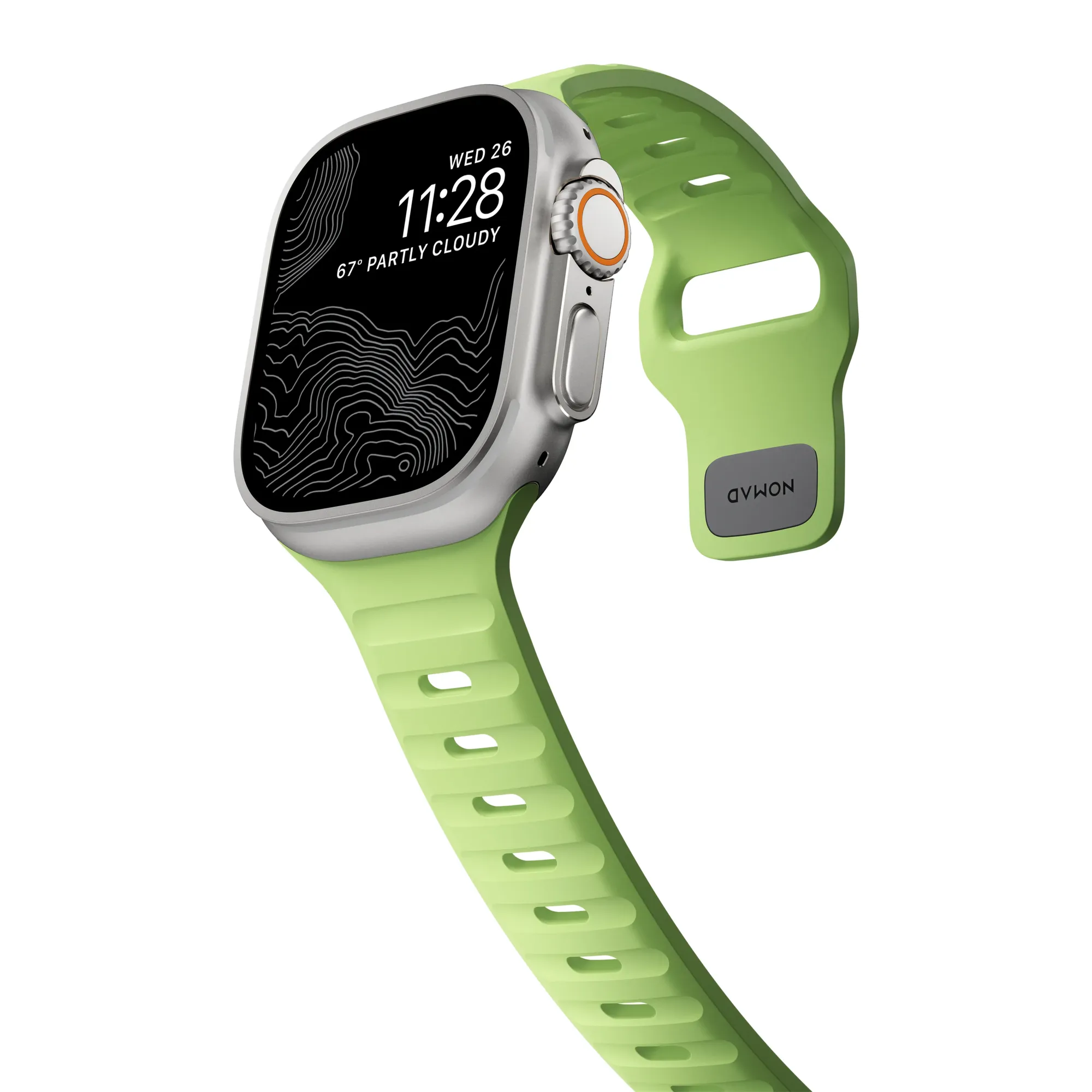 NOMAD Sport Strap for Apple Watch 42/44/45/49mm - Green Glow