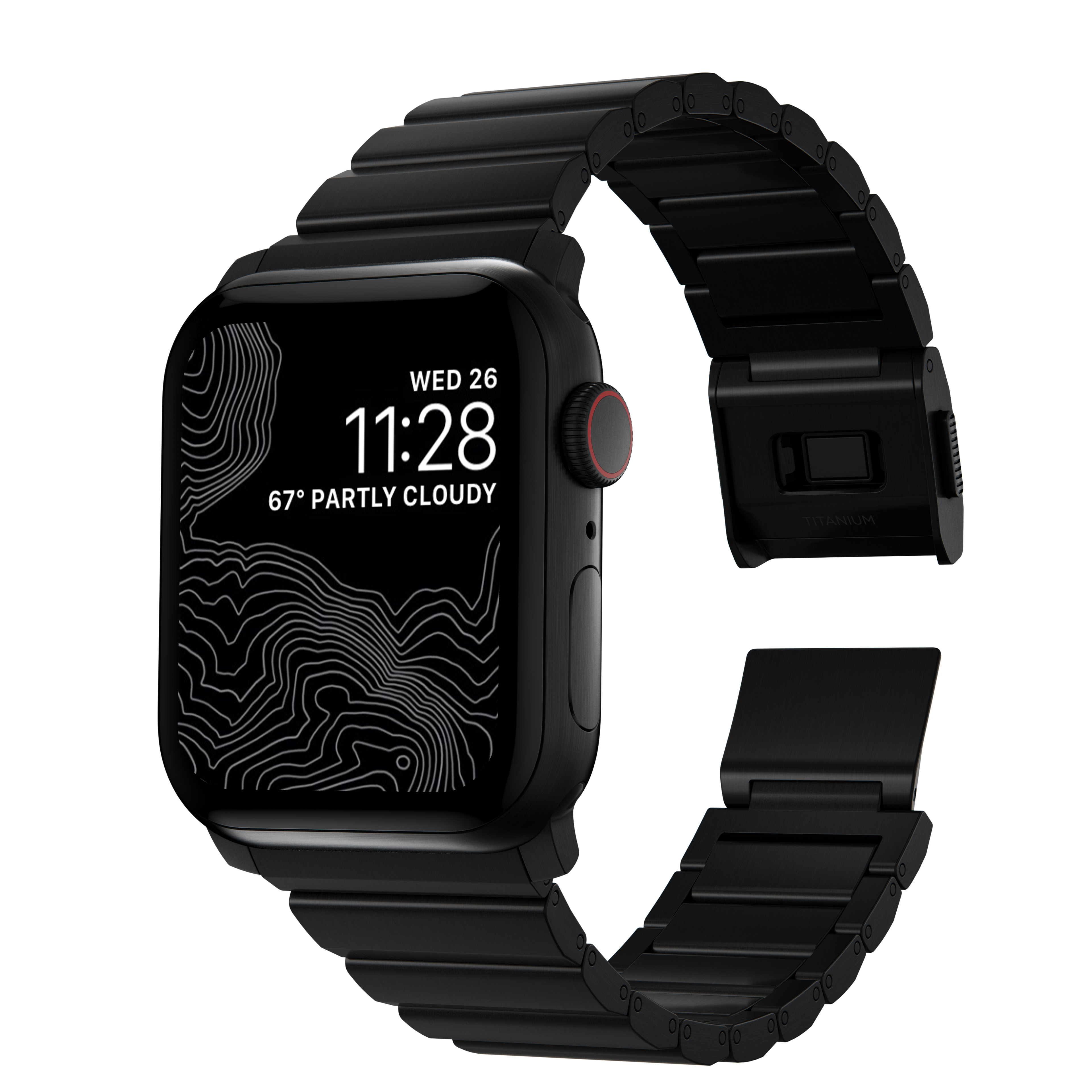 NOMAD Apple Watch 42/44/45/49mm-es fekete titán szíj