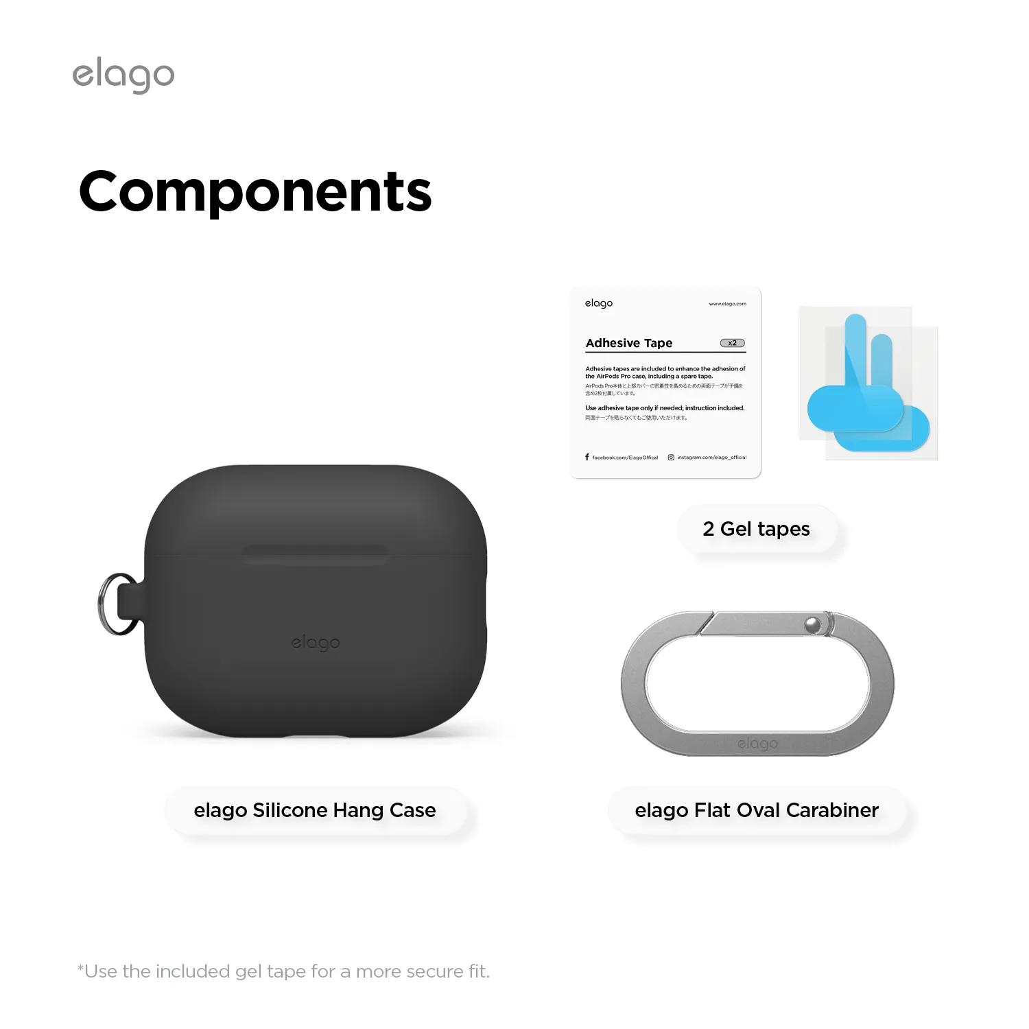ELAGO AirPods Pro 3 szilikon tok - fekete