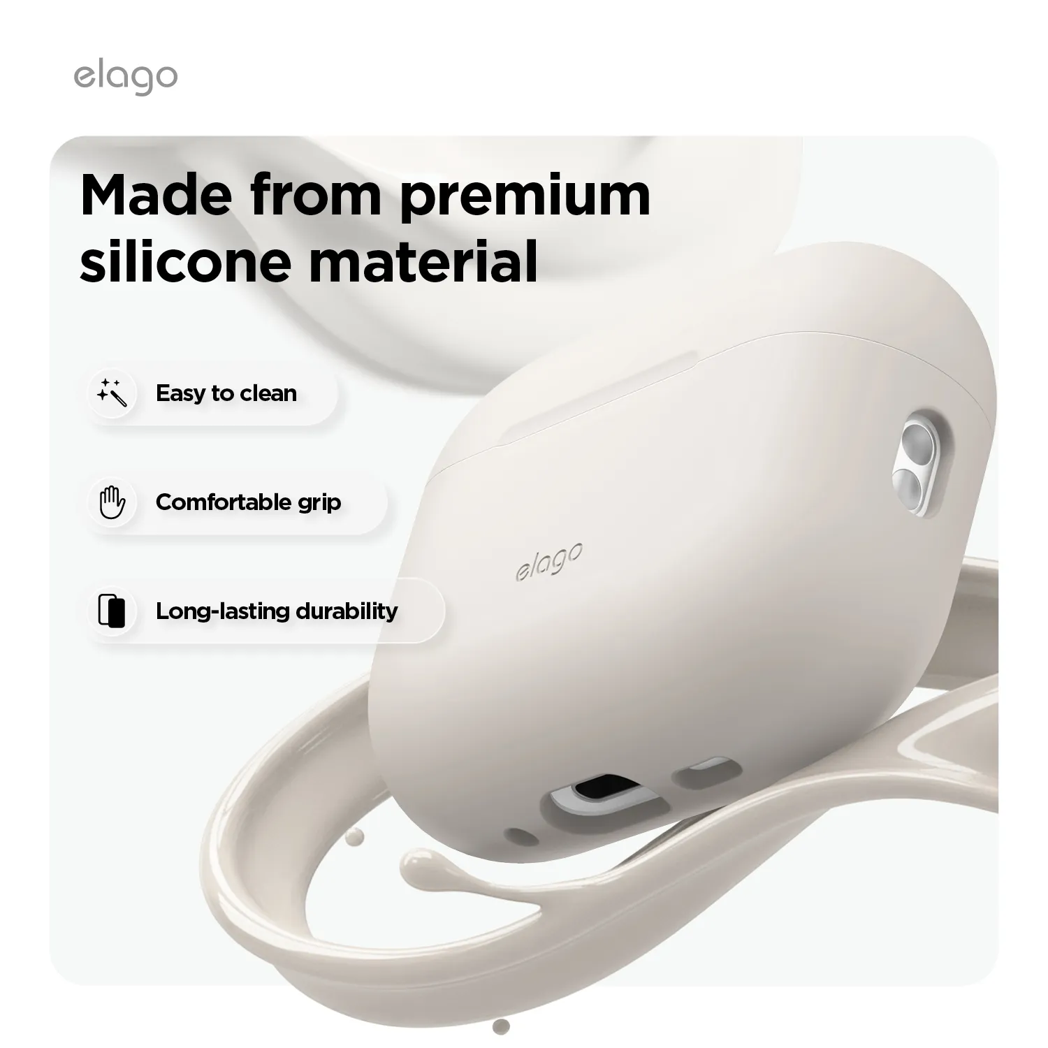 ELAGO AirPods Pro 3 szilikon tok - kavicsszürke