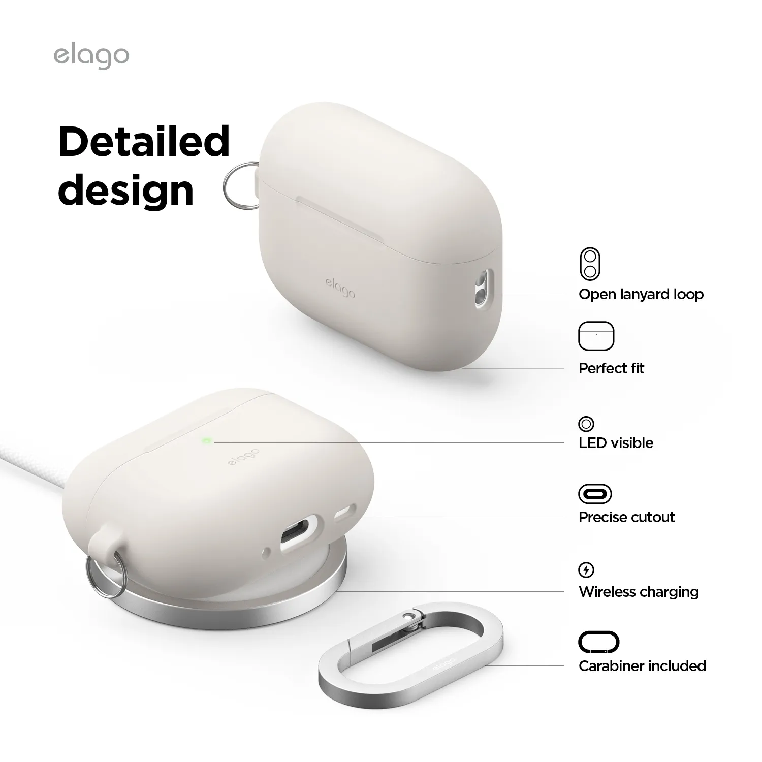 ELAGO AirPods Pro 3 szilikon tok - kavicsszürke