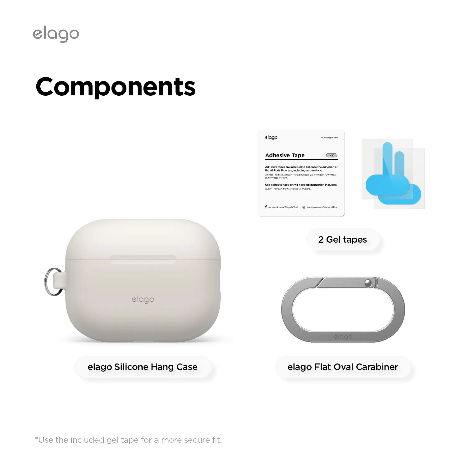 ELAGO AirPods Pro 3 szilikon tok - kavicsszürke