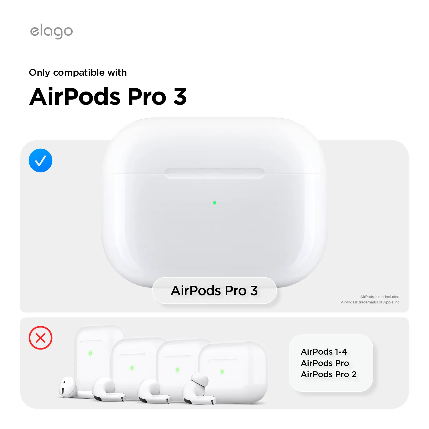 ELAGO AirPods Pro 3 szilikon tok - világoskék