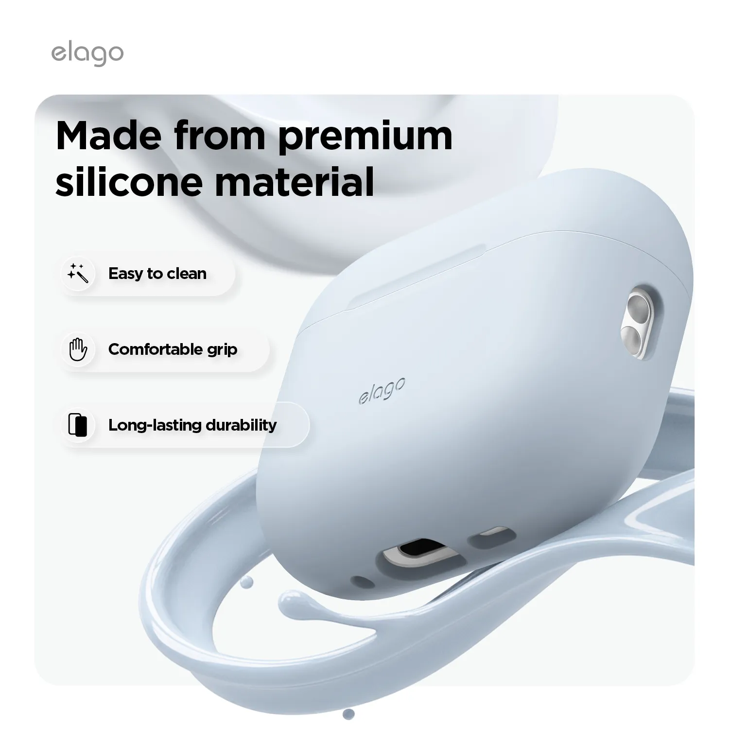 ELAGO AirPods Pro 3 szilikon tok - világoskék