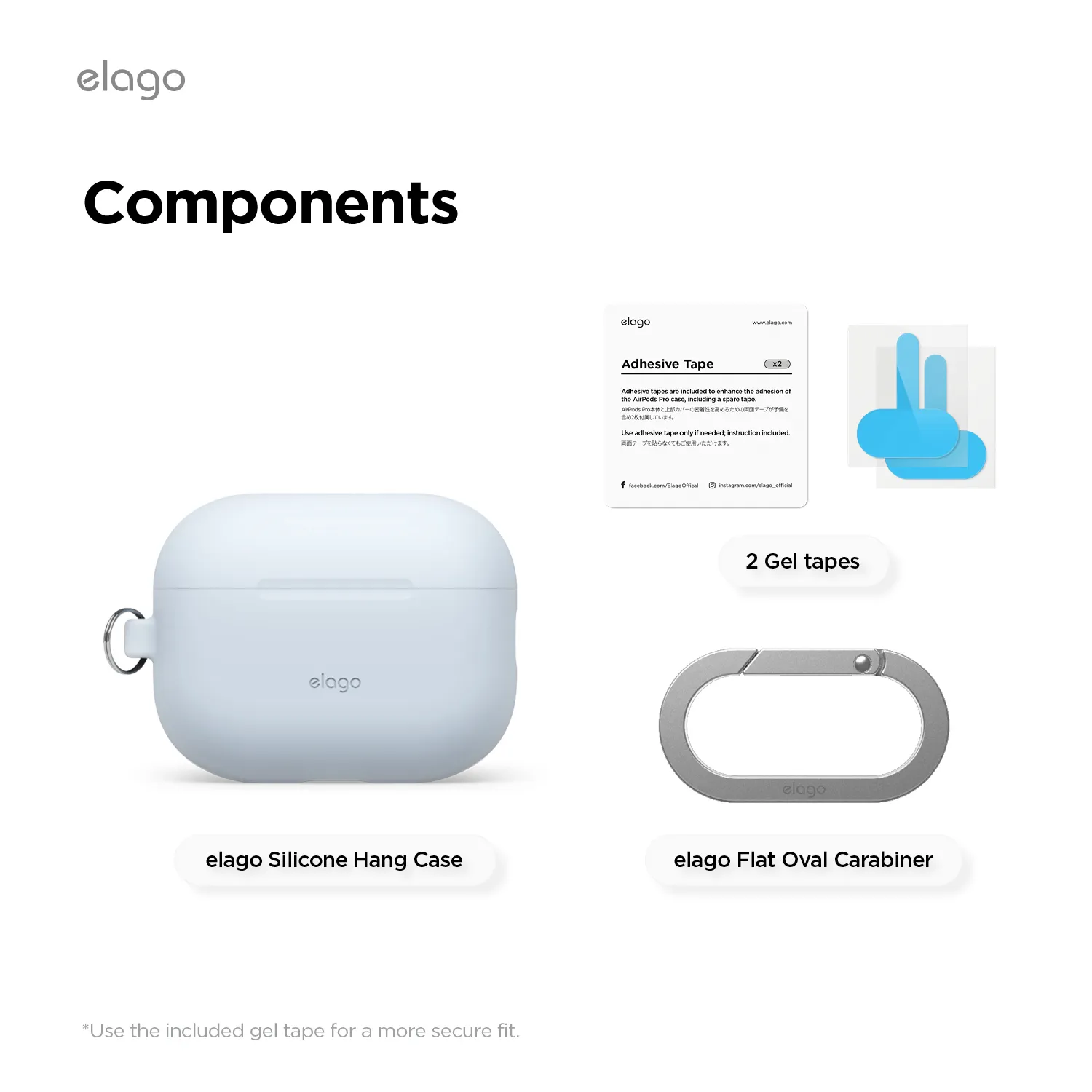 ELAGO AirPods Pro 3 szilikon tok - világoskék