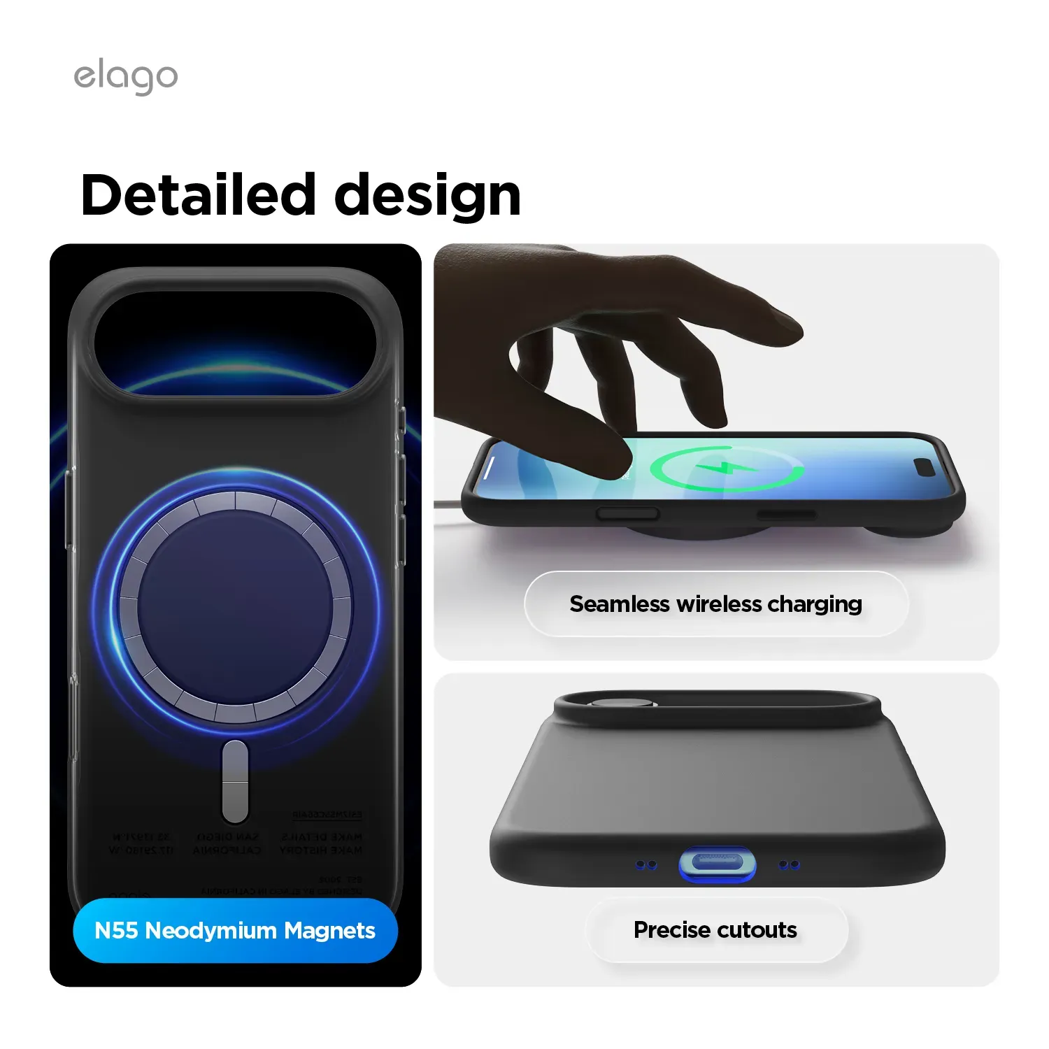 elago MagSafe-kompatibilis iPhone Air szilikontok - fekete