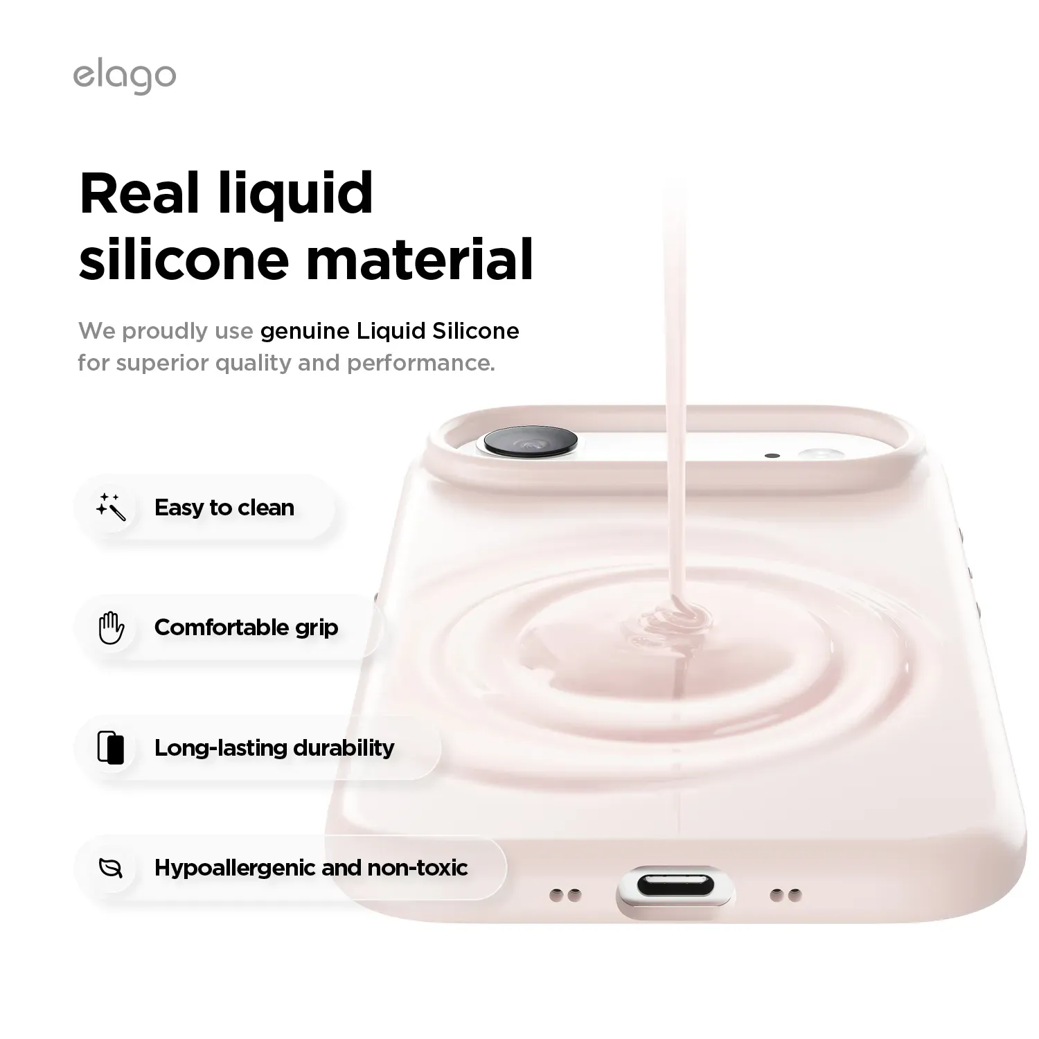 elago MagSafe-kompatibilis iPhone Air szilikontok - rózsaszín
