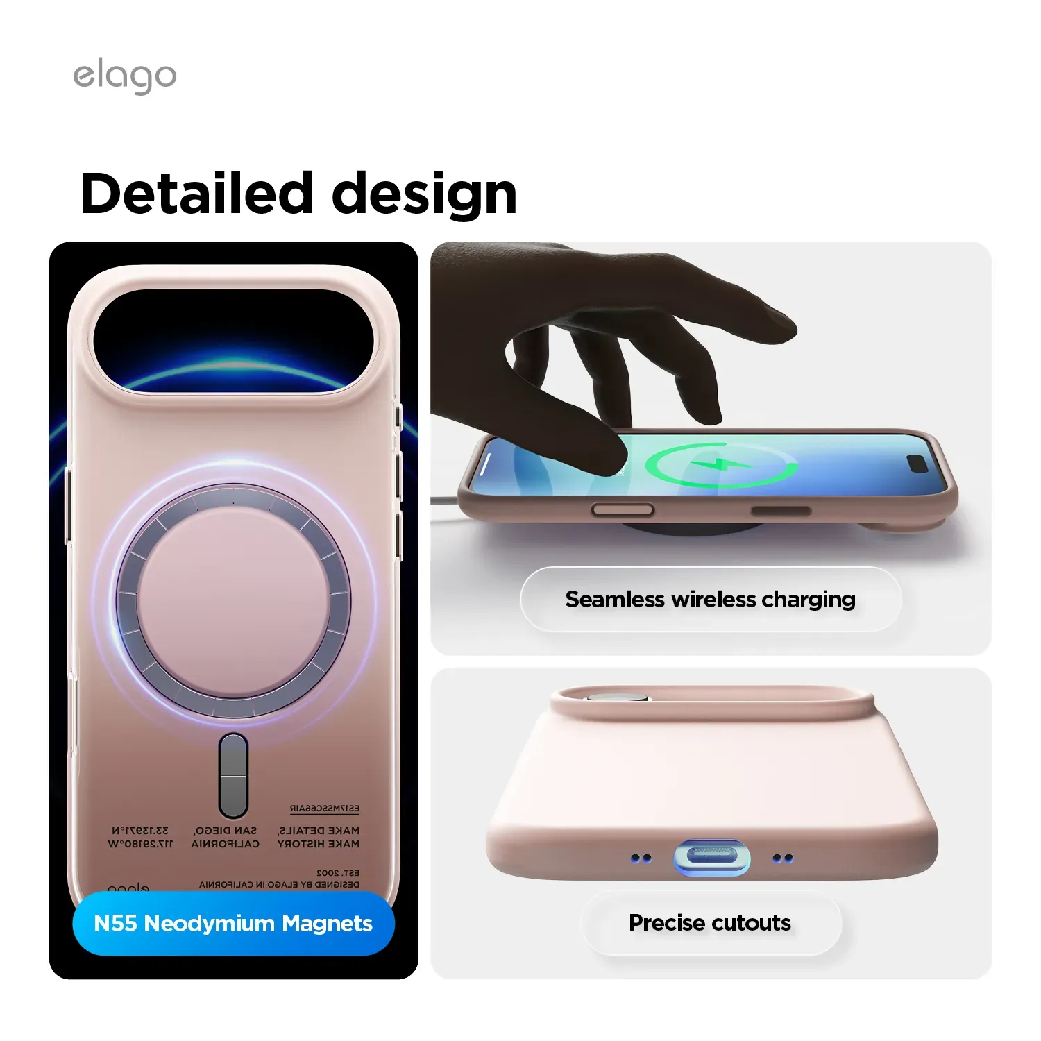 elago MagSafe-kompatibilis iPhone Air szilikontok - rózsaszín