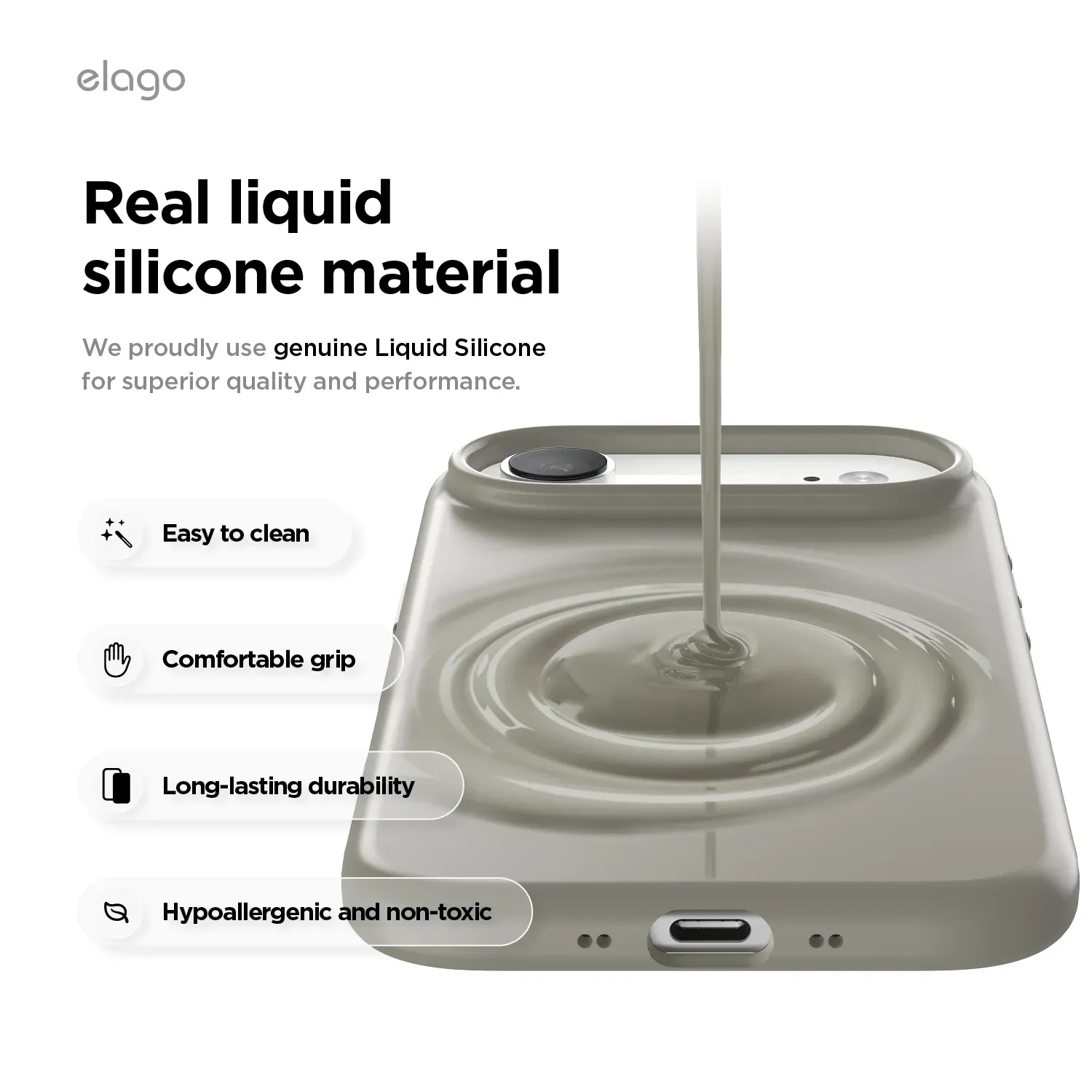 elago MagSafe-kompatibilis iPhone Air szilikontok - sötétszürke