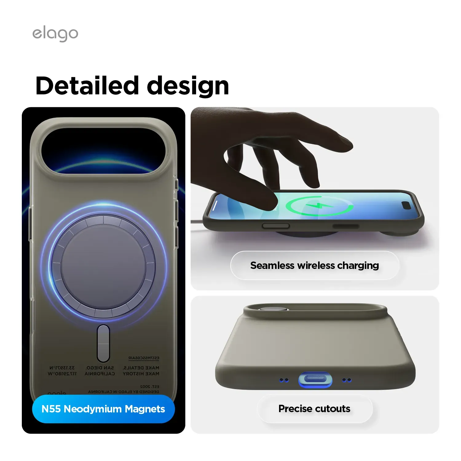 elago MagSafe-kompatibilis iPhone Air szilikontok - sötétszürke