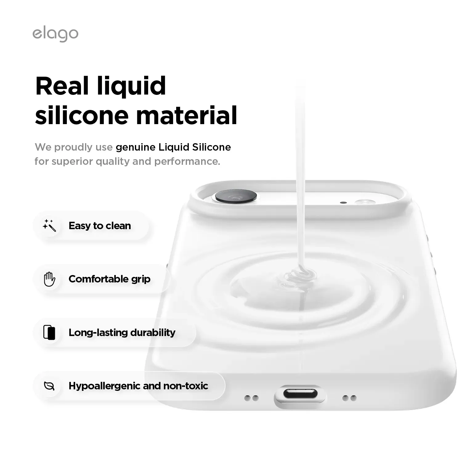 elago MagSafe-kompatibilis iPhone Air szilikontok - fehér
