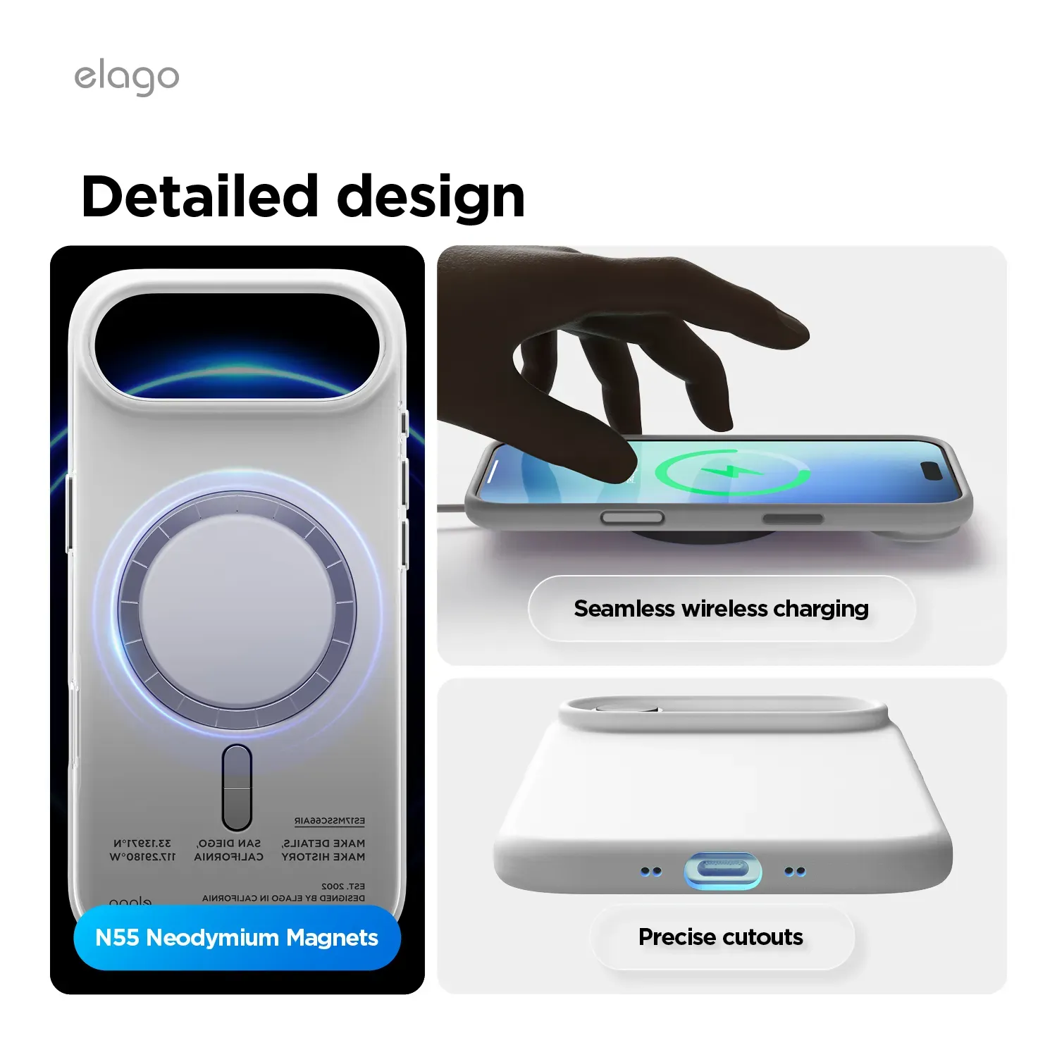 elago MagSafe-kompatibilis iPhone Air szilikontok - fehér