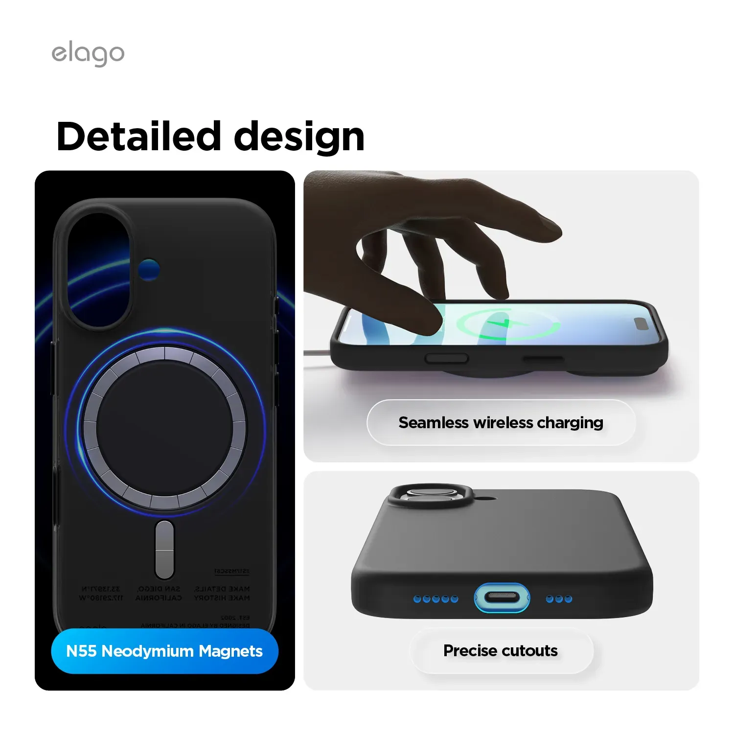 elago MagSafe-kompatibilis iPhone 17 szilikontok - fekete