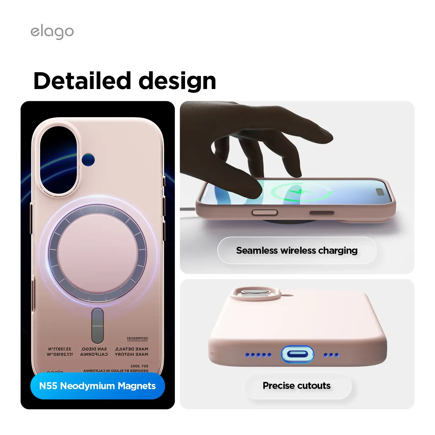 elago MagSafe-kompatibilis iPhone 17 szilikontok - rózsaszín