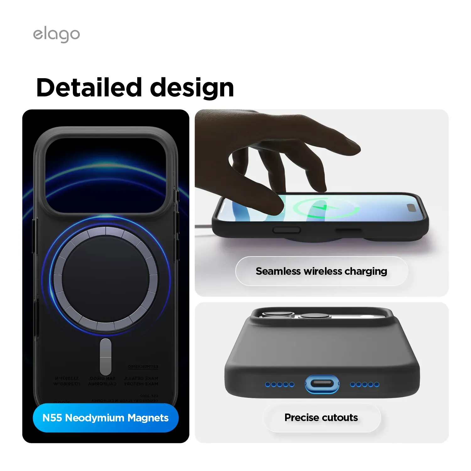 elago MagSafe-kompatibilis iPhone 17 Pro szilikontok - fekete