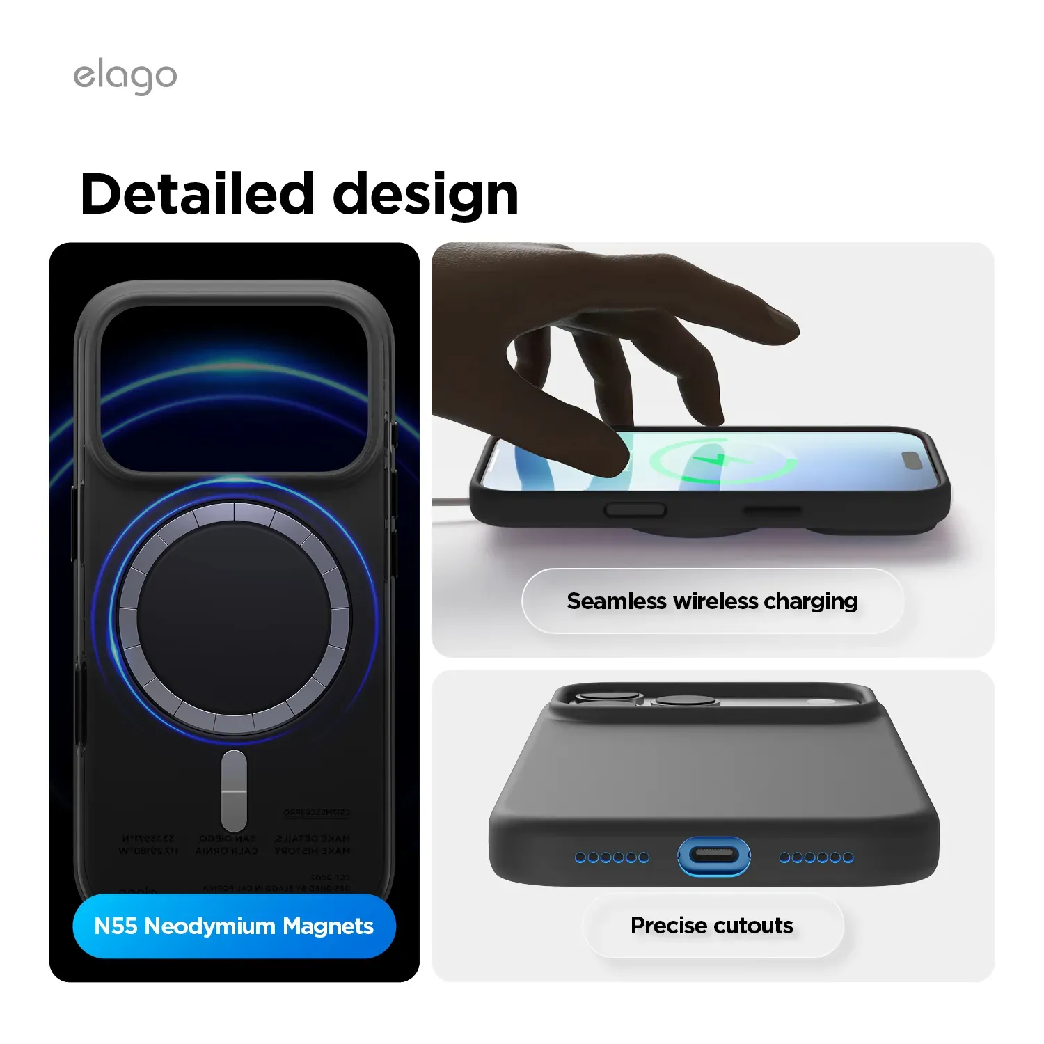 elago MagSafe-kompatibilis iPhone 17 Pro Max szilikontok - fekete
