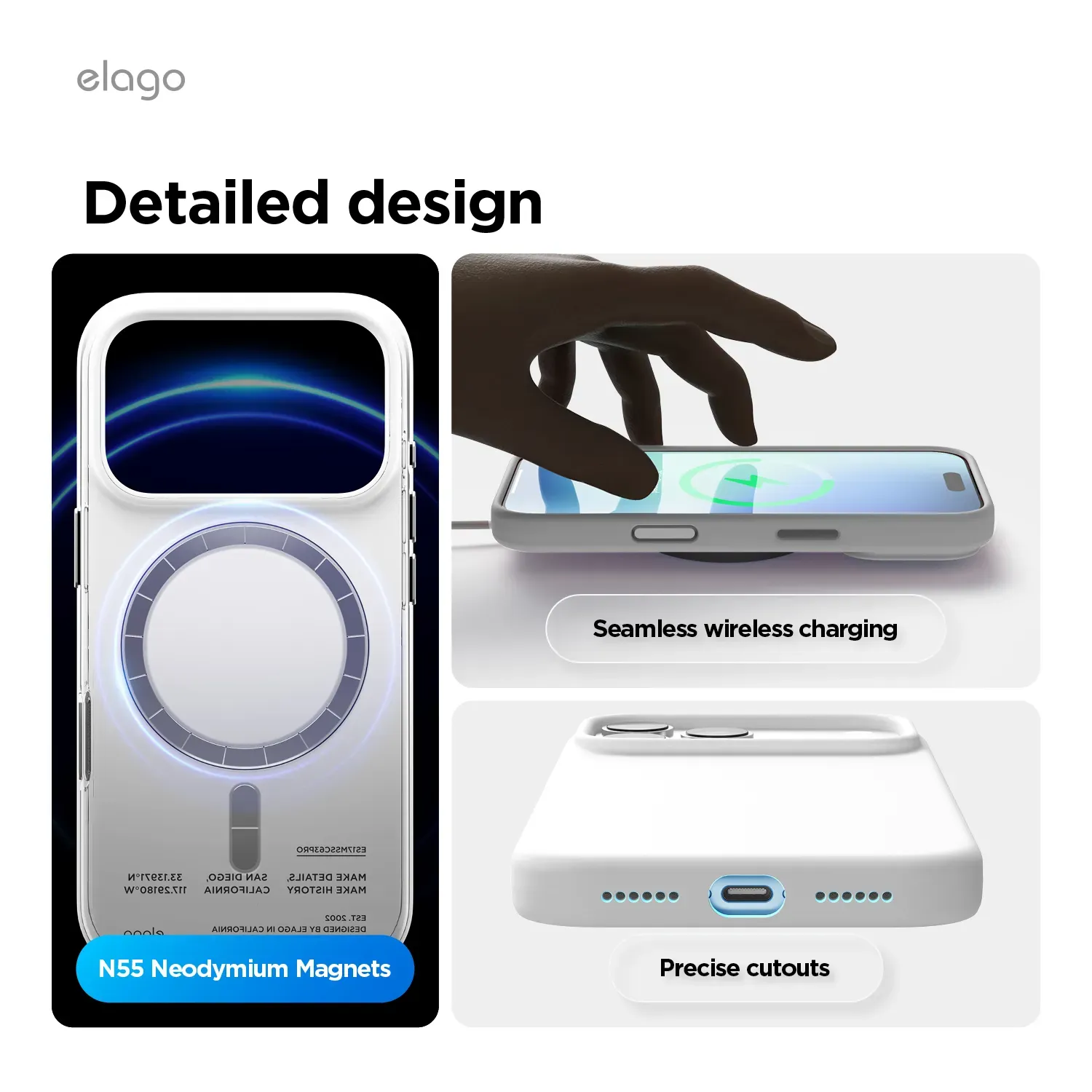 elago MagSafe-kompatibilis iPhone 17 Pro Max szilikontok - fehér